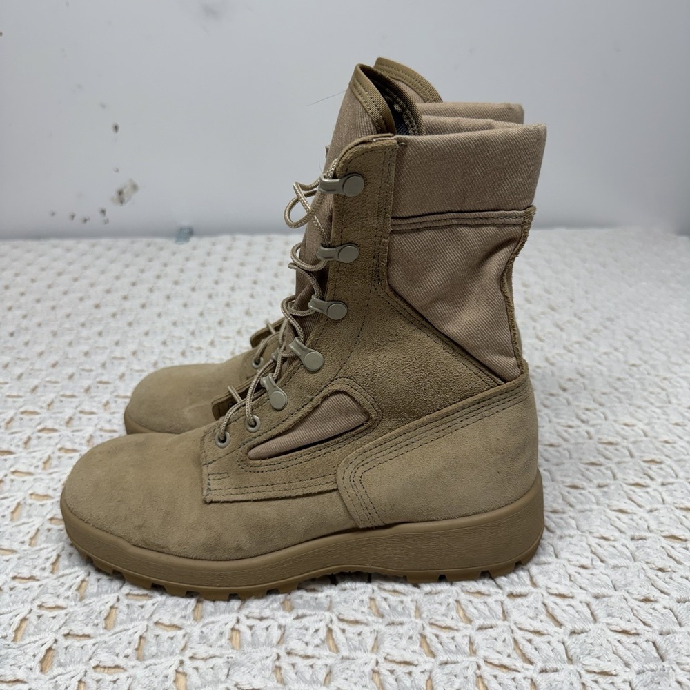 McRae Footwear Boots Mens Sz 7.5 R Army Combat Lace Up HW Tan Vibram Sole 35993